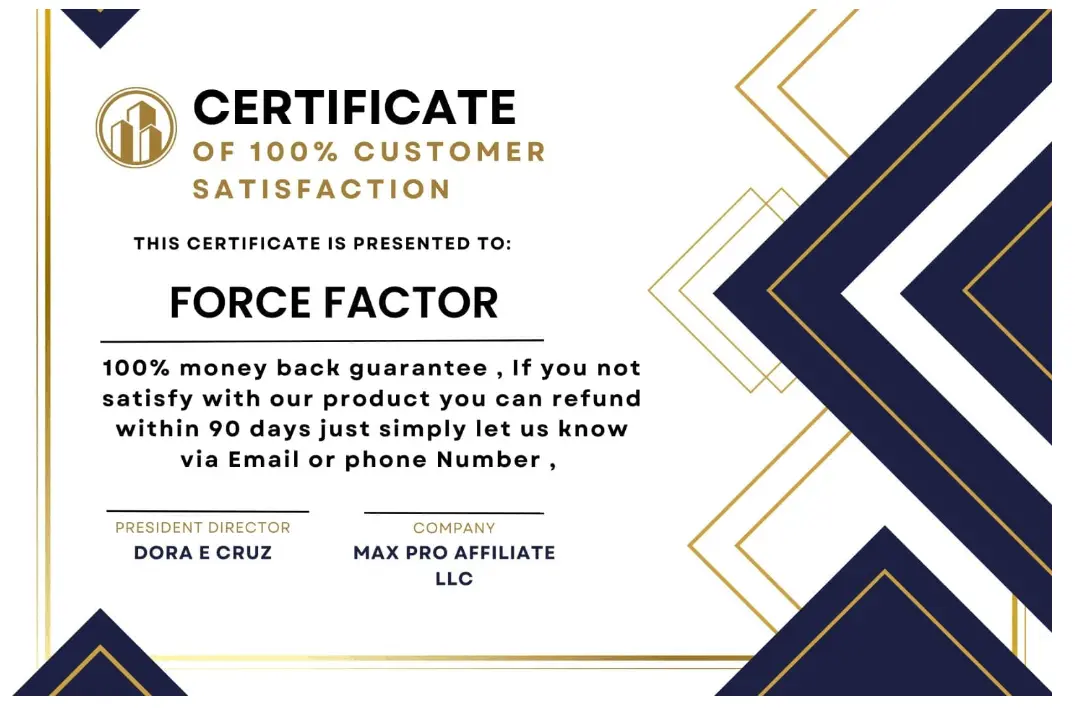 FORCE FACTOR® certification of customer satisfaction